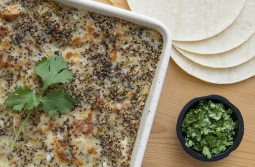 Green Chile Chicken Enchilada Bake with Quinoa