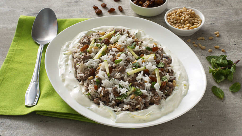 lebanese-rice-with-lamb-greek-yogurt-spices-and-jasmine-rice
