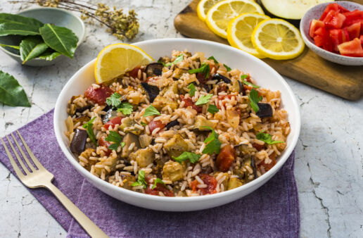 One-Pot-Greek-Eggplant-Rice-Bowl