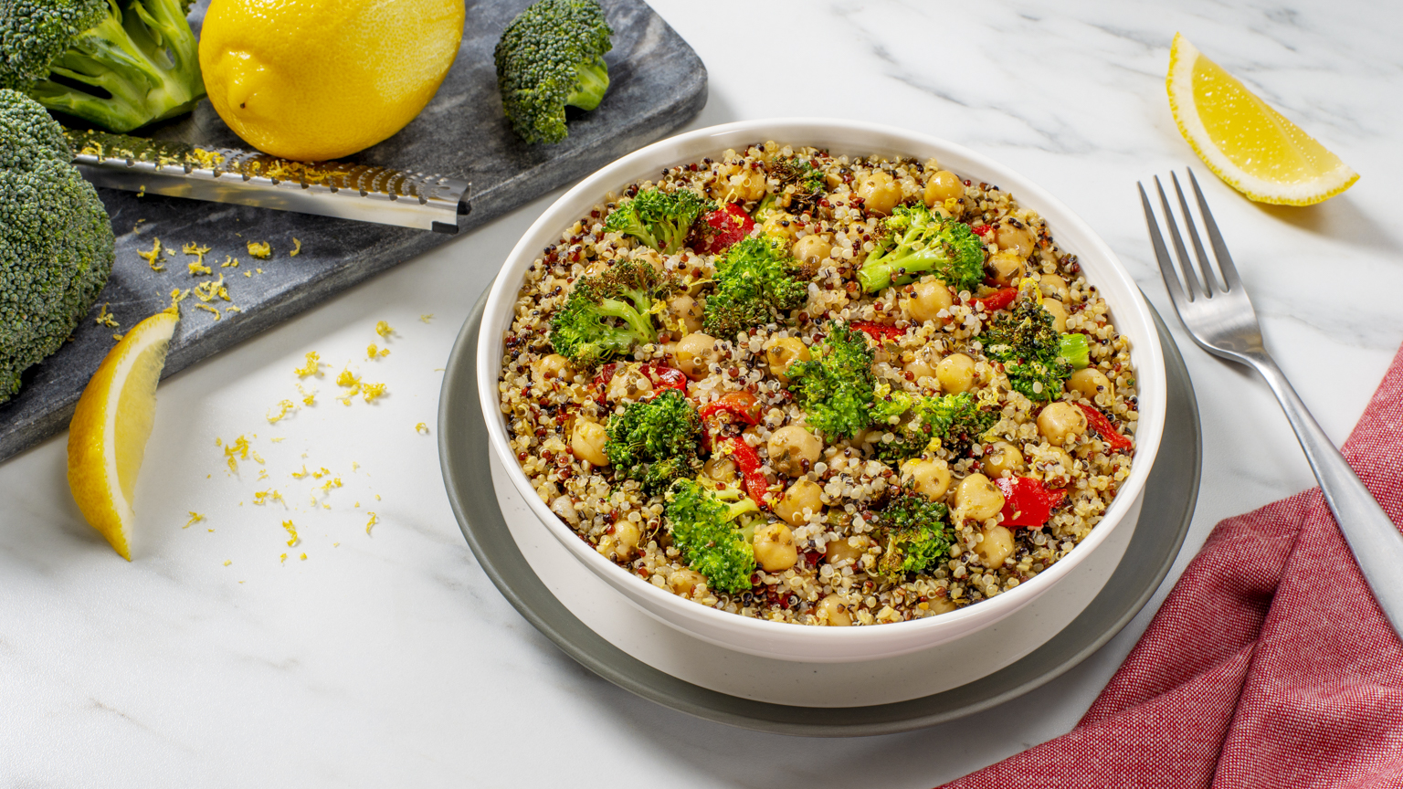 Warm Air-Fryer Broccoli Quinoa Salad
