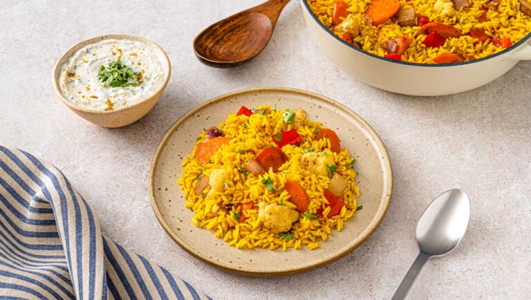 Vegetable Biryani with Yellow Jasmine Rice