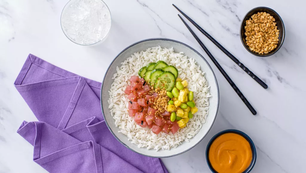 hawaiian ahi tuna poke bowl