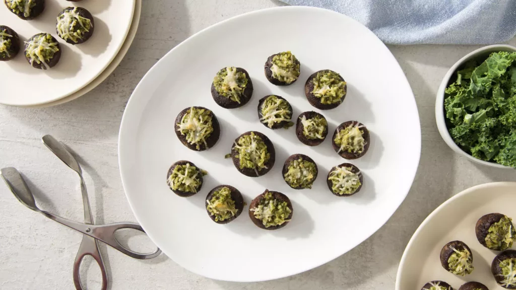 kale pesto stuffed mushroom