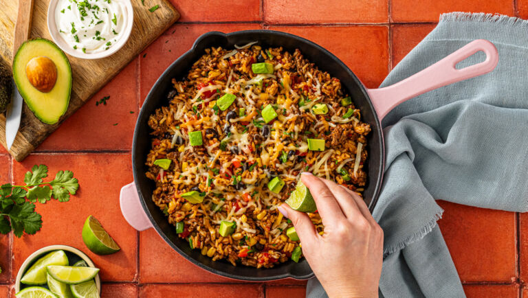 Mexican Beef and Rice Skillet
